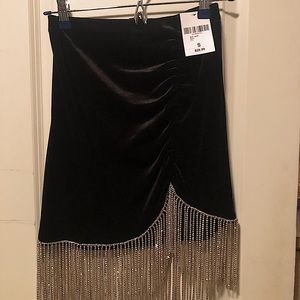 Fun Velvet Tassel Skirt